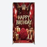 Aperturee - Aperturee Gold Burgundy Gift Box Rose Birthday Rectangle Backdrop
